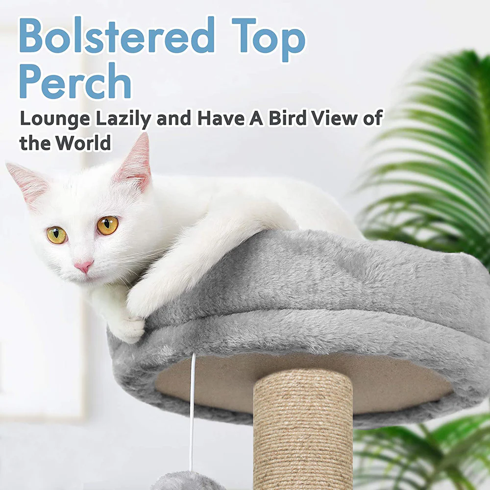 Furrlovers Multi Storey Cat Tree with Hammock, Condo & Scratching Posts (Grey) - Image 5