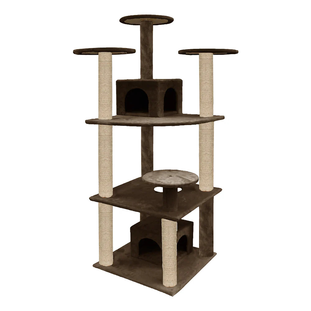 Furrlovers Multilevel Cat Tree with Condo & Jute Rope Scratching Posts (Brown)