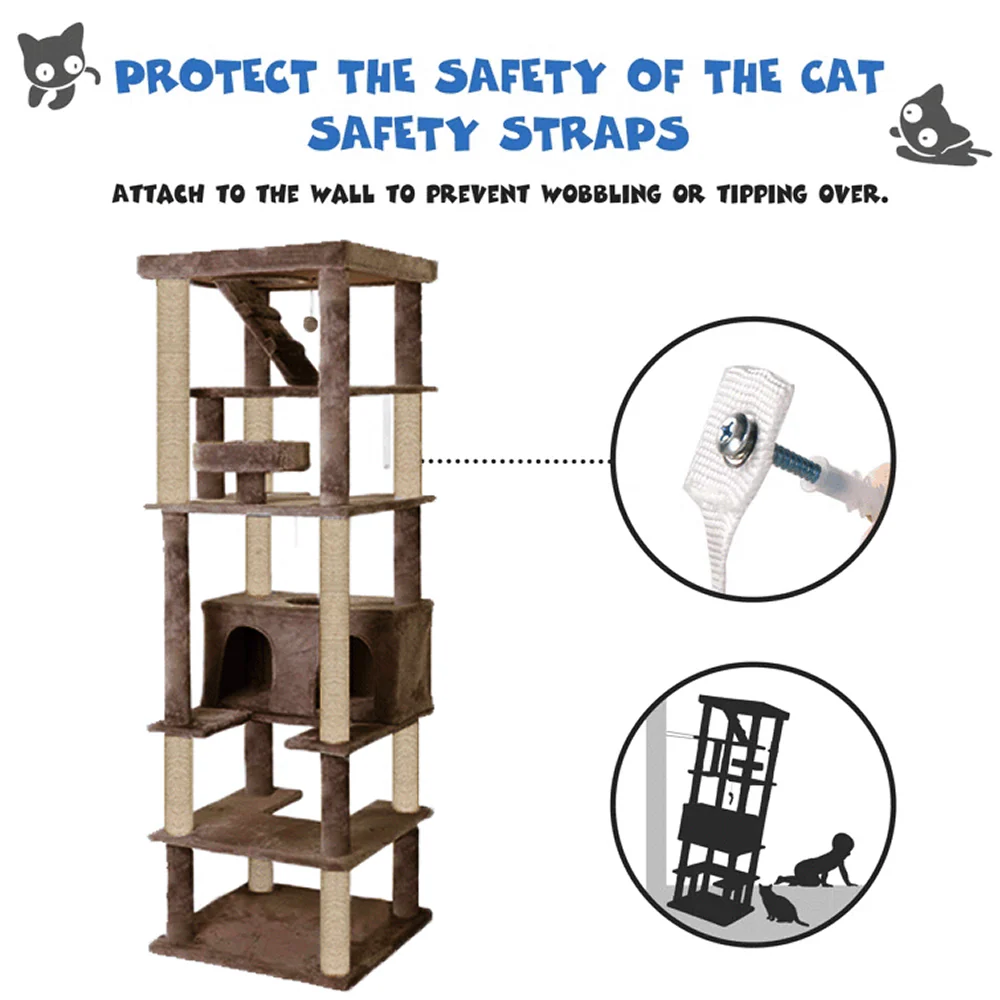 Furrlovers Multilevel Cat Tree with Condo, Ladder & Jute Rope Scratching Posts (Brown) - Image 2