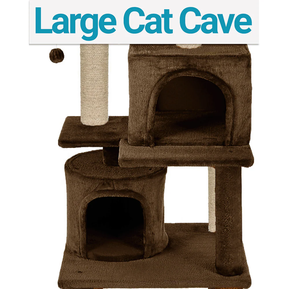 Furrlovers Multilevel Cat Tree with Condo, Perches & Jute Rope Scratching Posts (Brown) - Image 4