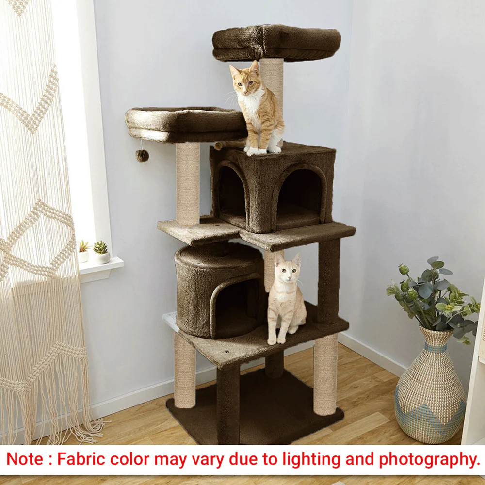Furrlovers Multilevel Cat Tree with Condo, Perches & Jute Rope Scratching Posts (Brown) - Image 5
