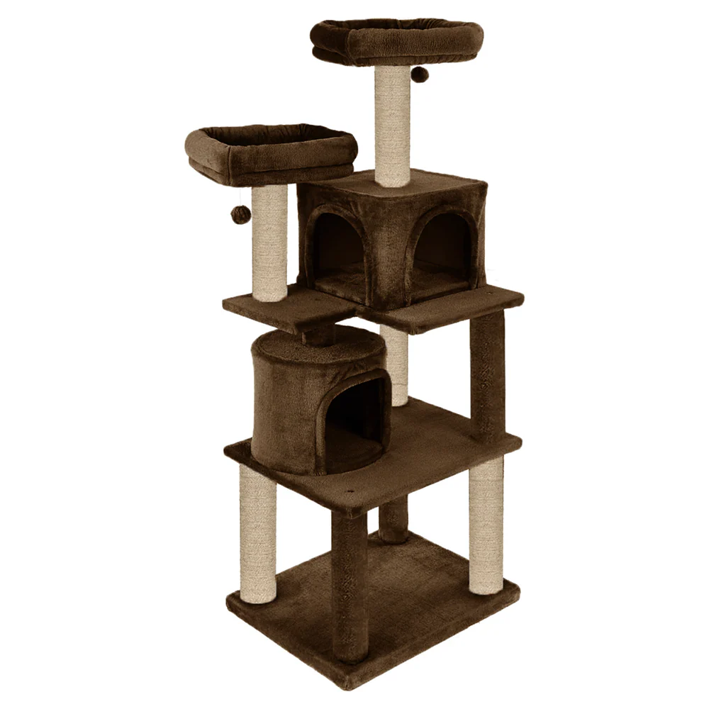 Furrlovers Multilevel Cat Tree with Condo, Perches & Jute Rope Scratching Posts (Brown) - Image 9