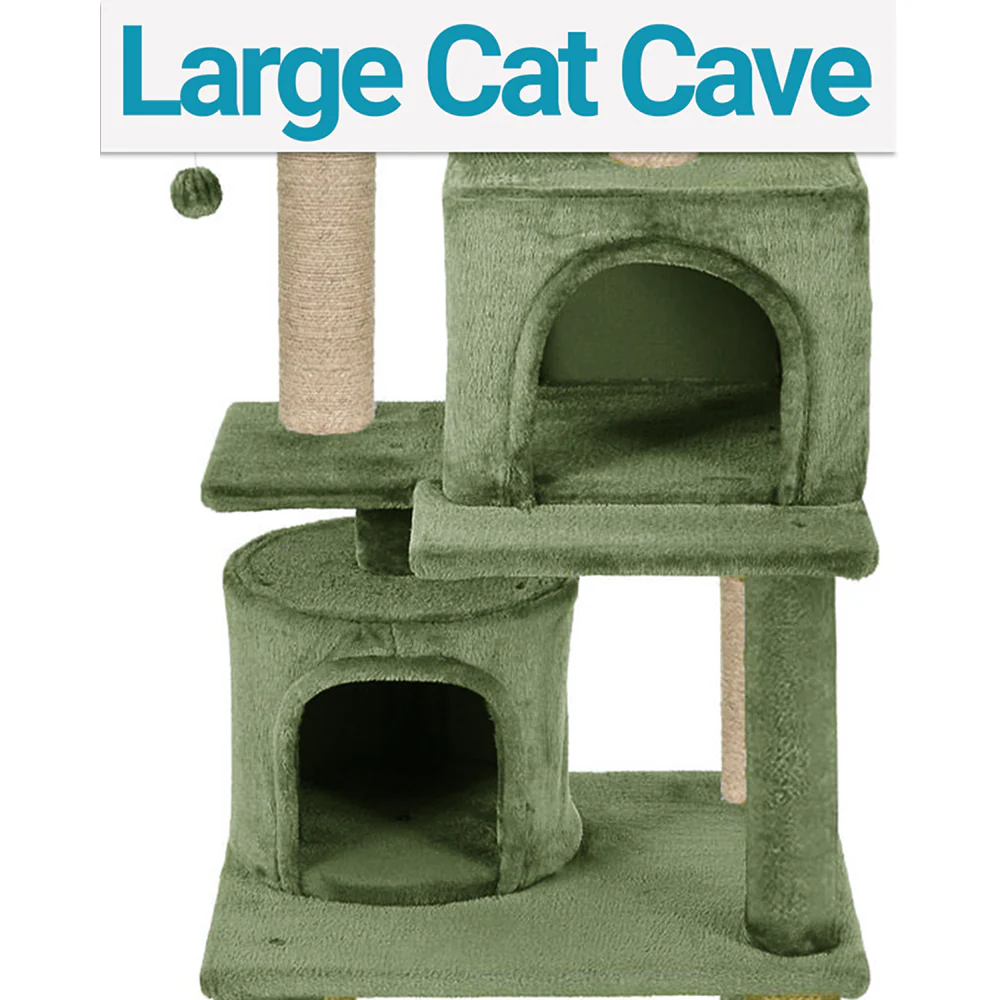 Furrlovers Multilevel Cat Tree with Condo, Perches & Jute Rope Scratching Posts (Green) - Image 3