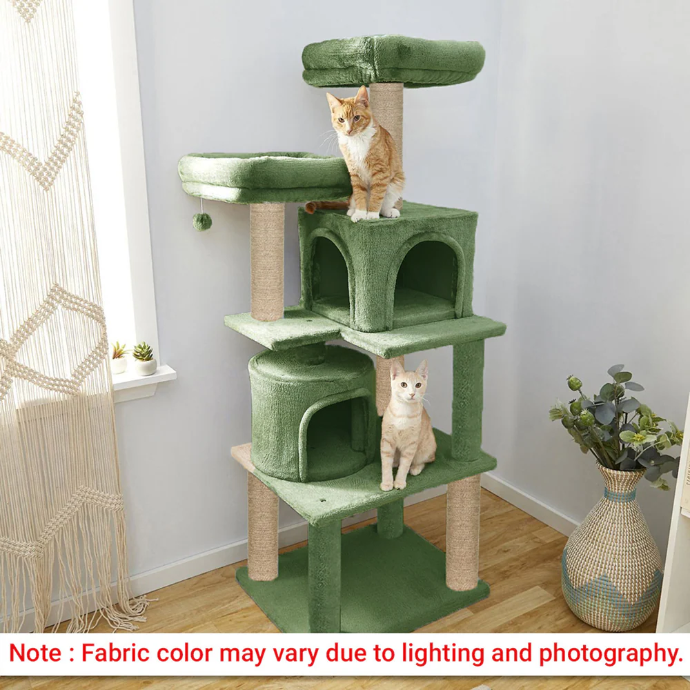 Furrlovers Multilevel Cat Tree with Condo, Perches & Jute Rope Scratching Posts (Green) - Image 4