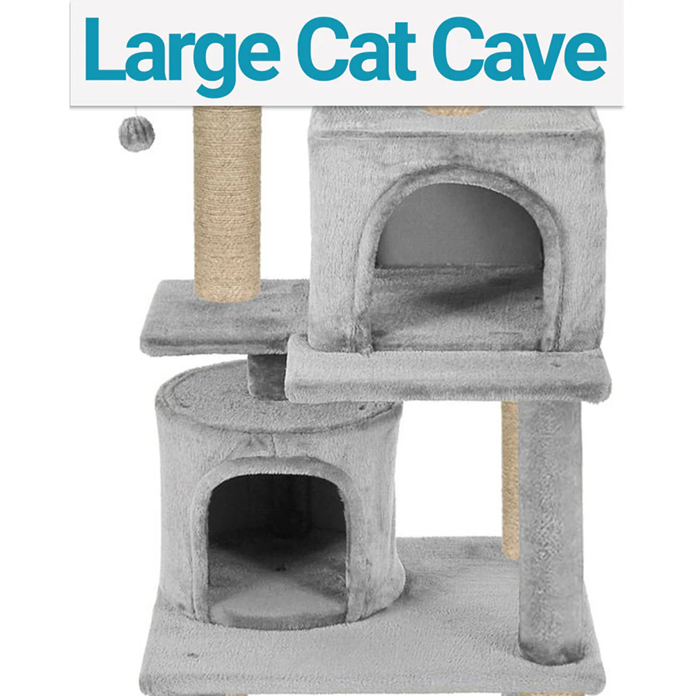 Furrlovers Multilevel Cat Tree with Condo, Perches & Jute Rope Scratching Posts (Grey) - Image 4