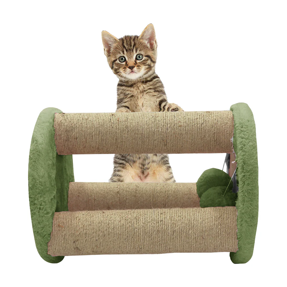 Furrlovers Natural Sisal & Scratching Post with Hanging Balls Playing Activity Tree for Cats (Green) - Image 4