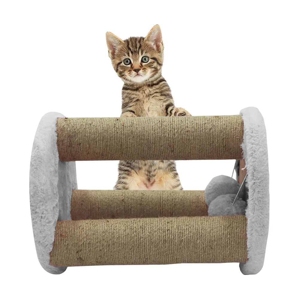 Furrlovers Natural Sisal & Scratching Post with Hanging Balls Playing Activity Tree for Cats (Grey) - Image 5