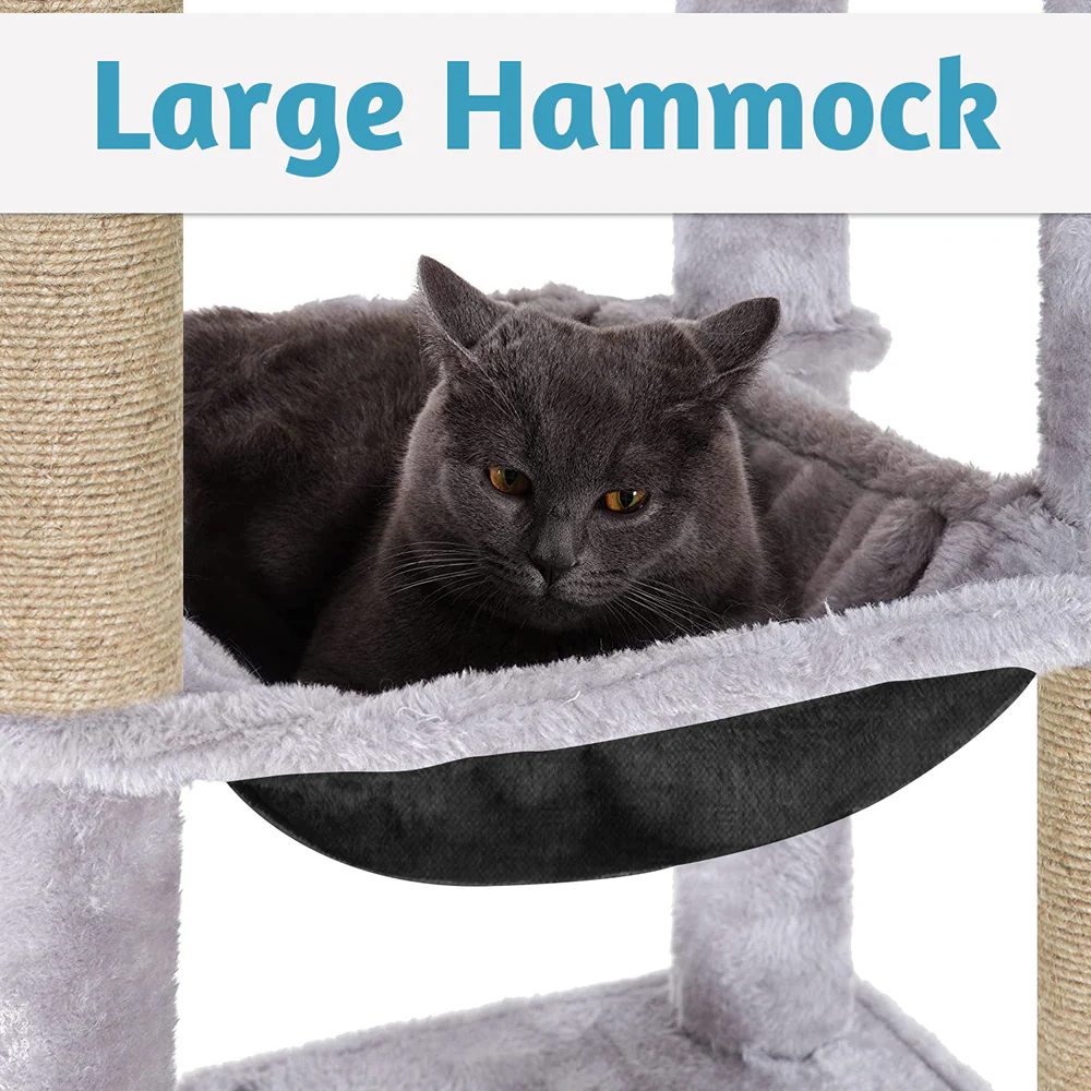 Furrlovers Multilevel Cat Climbing Tower with Top Bed and Multiple Seats (Grey) - Image 6