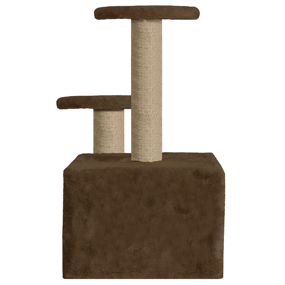 Furrlovers Soft Fur Activity Cat Tree with Natural Sisal Rope, Condo, Sisal Scratching Post & Hanging Ball Toys for Cats and Kittens (Brown) - Image 8