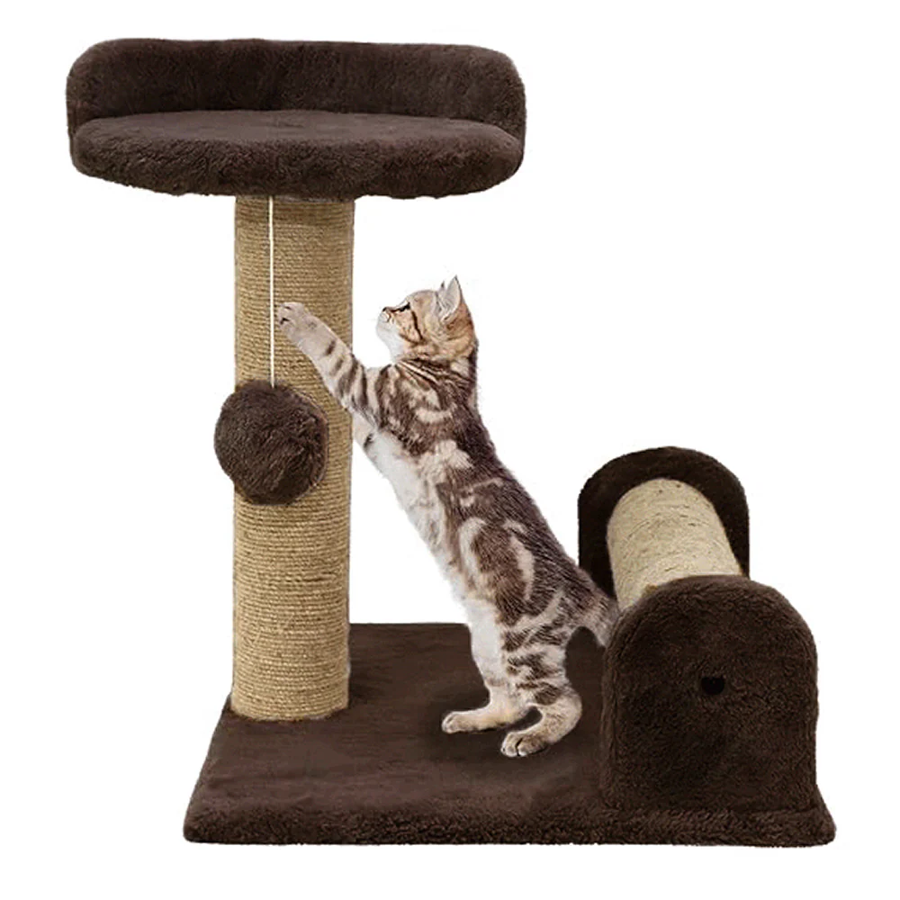 Furrlovers Soft Fur & Dual Jute Rope Scratching Post Tree for Cats (Brown) - Image 4