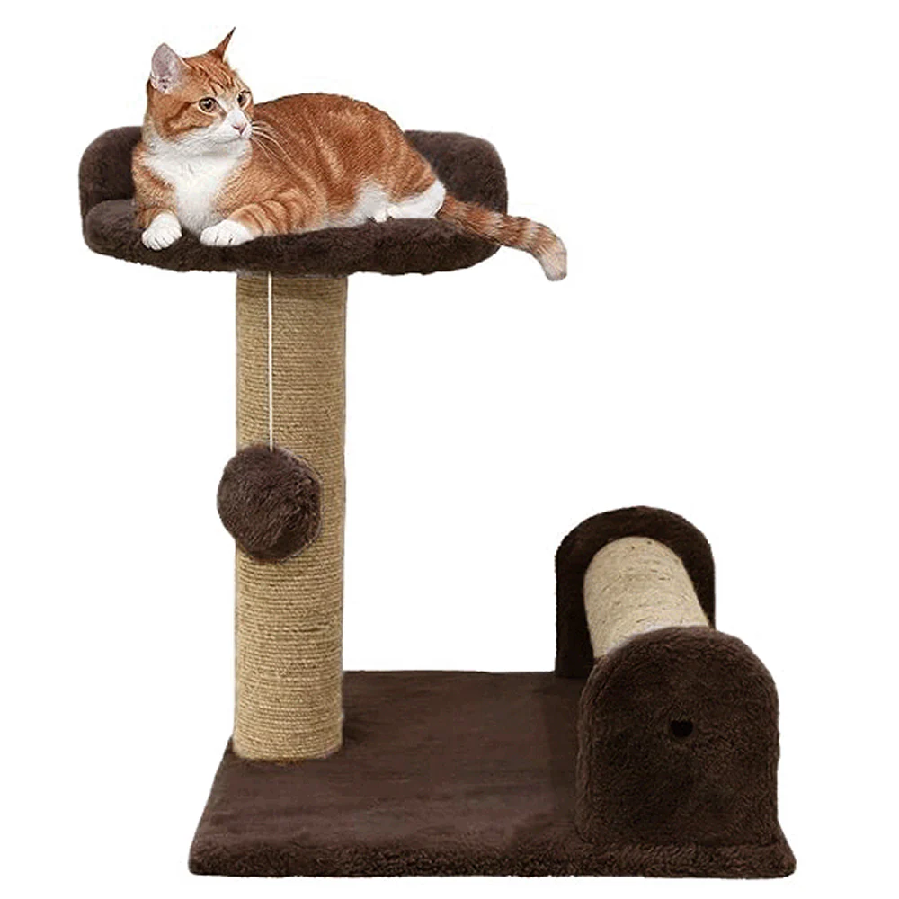 Furrlovers Soft Fur & Dual Jute Rope Scratching Post Tree for Cats (Brown) - Image 5