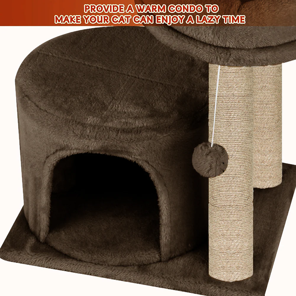 Furrlovers Tree with Condo & Elevated Perch for Cats (Brown) - Image 2