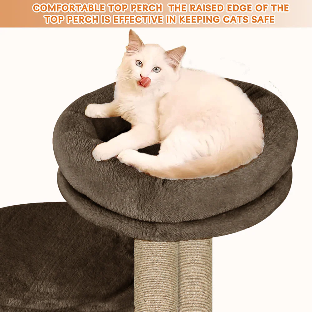 Furrlovers Tree with Condo & Elevated Perch for Cats (Brown) - Image 4