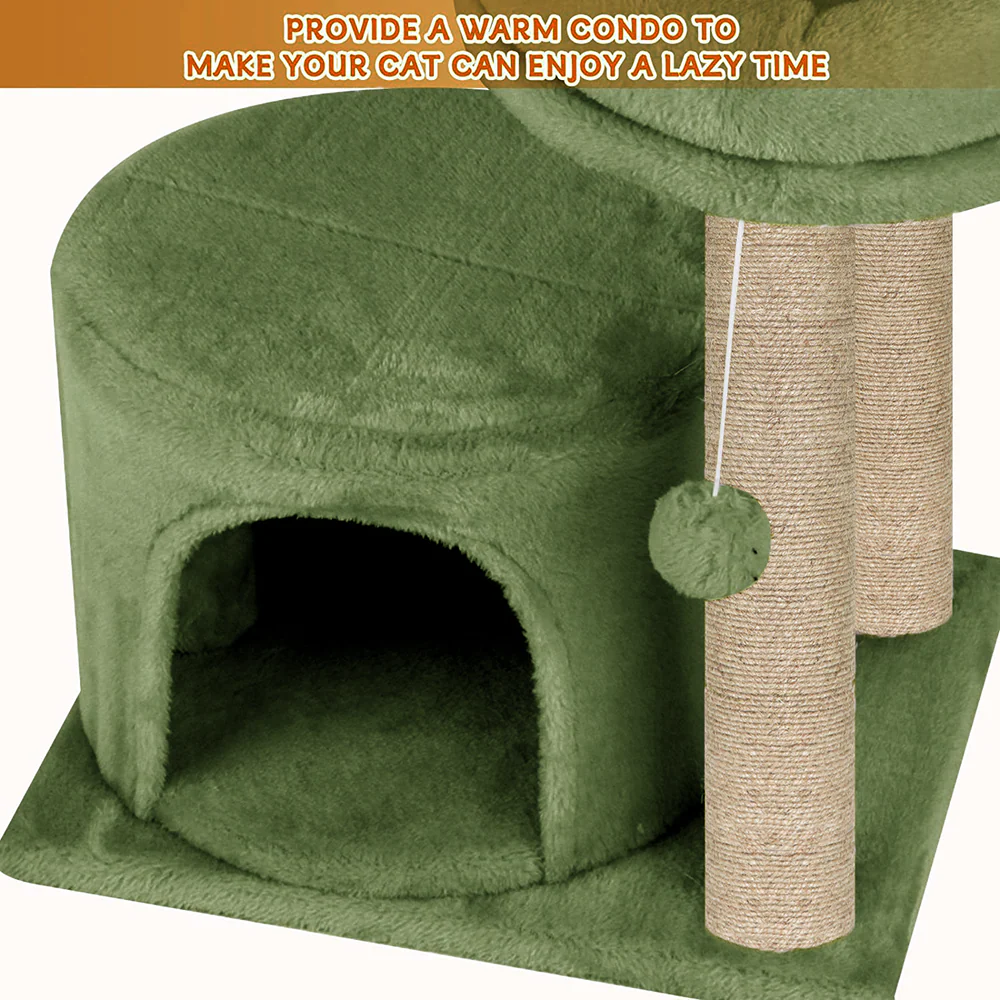 Furrlovers Tree with Condo & Elevated Perch for Cats (Green) - Image 2