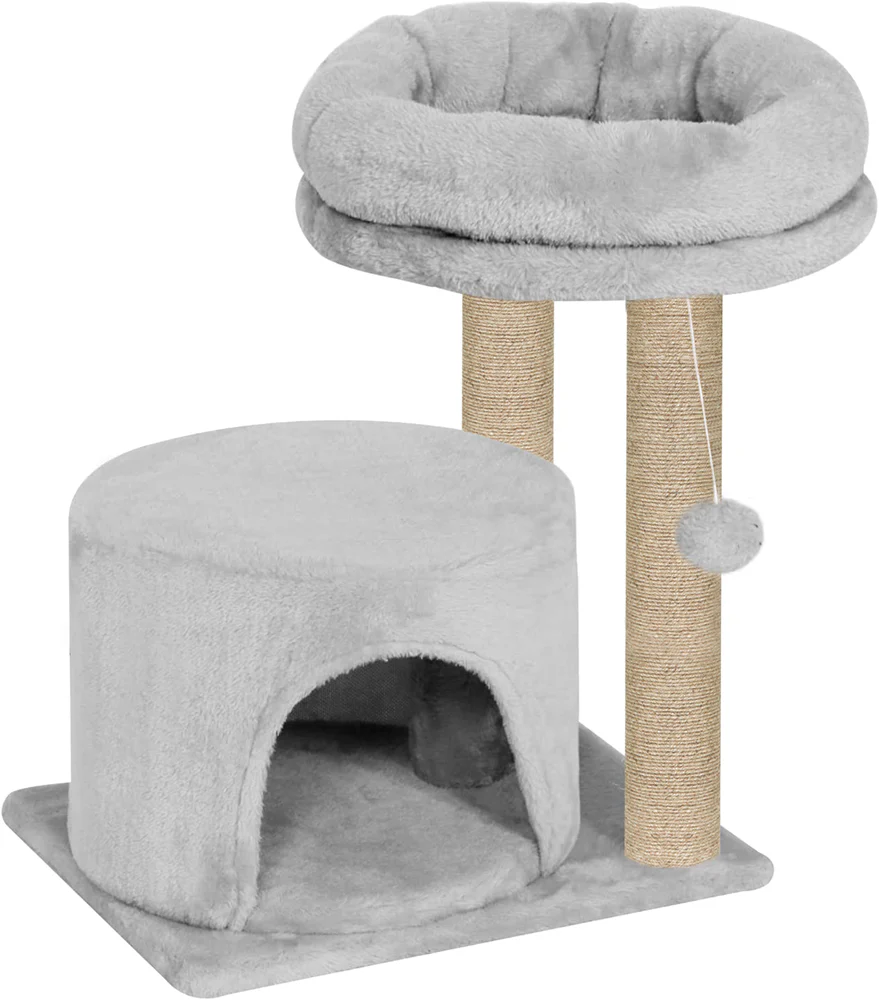 Furrlovers Tree with Condo & Elevated Perch for Cats (Grey)