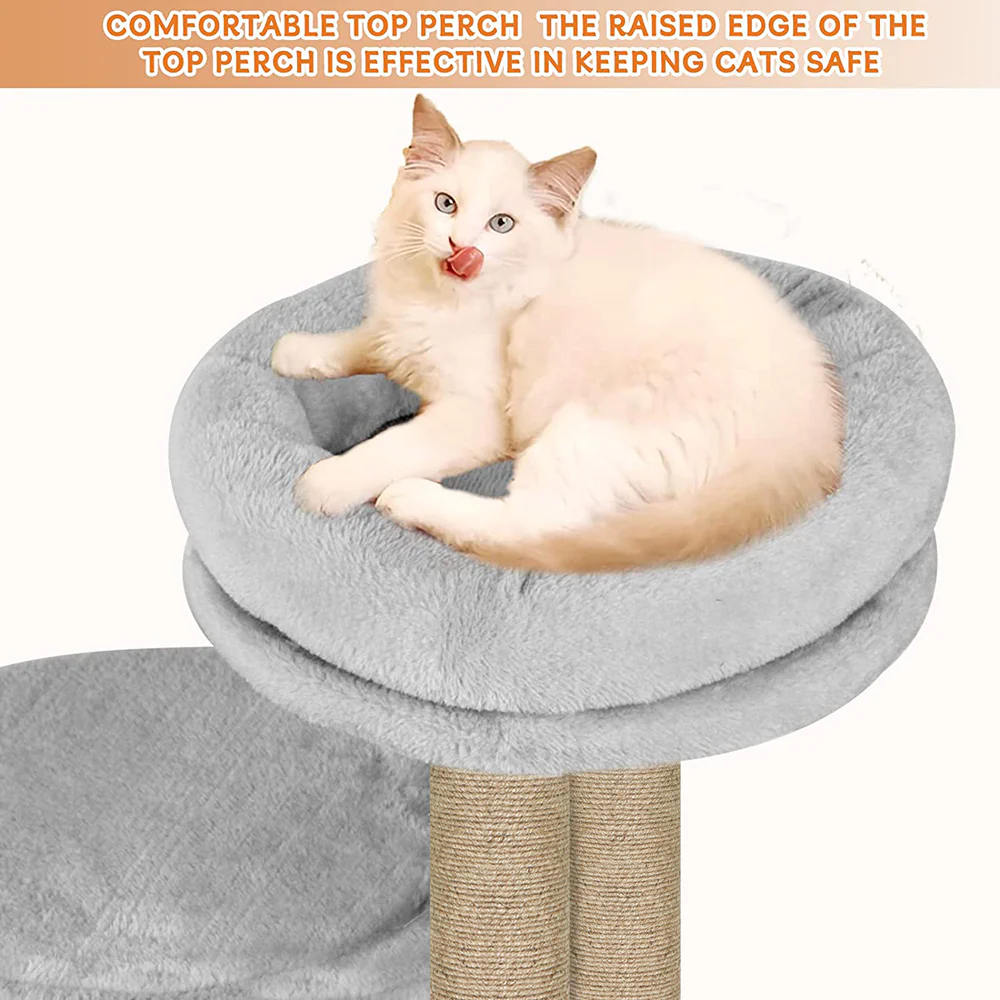 Furrlovers Tree with Condo & Elevated Perch for Cats (Grey) - Image 5