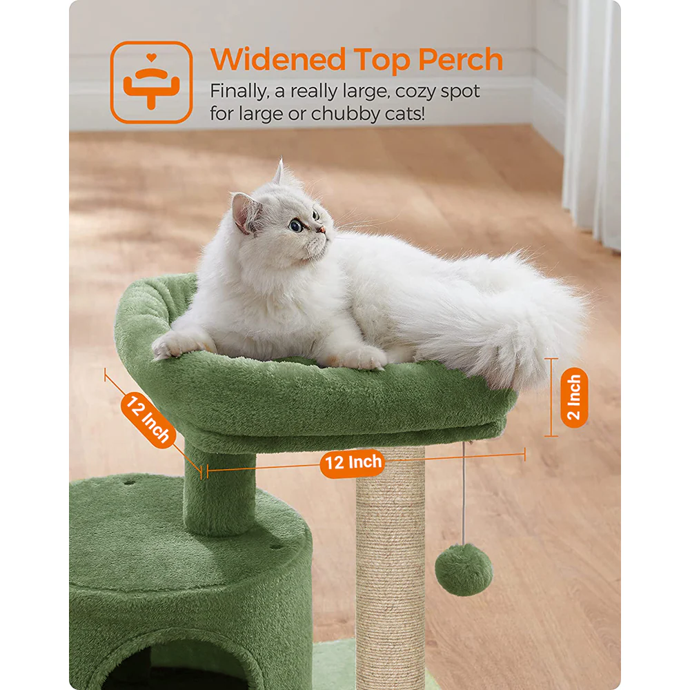 Furrlovers Tree with Scratching Post Condo and Toy Ball for Cats (Green) - Image 2