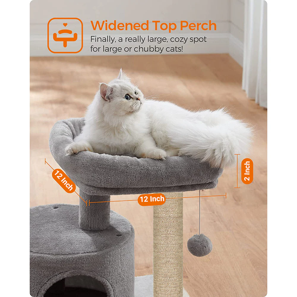 Furrlovers Tree with Scratching Post Condo and Toy Ball for Cats (Grey) - Image 2