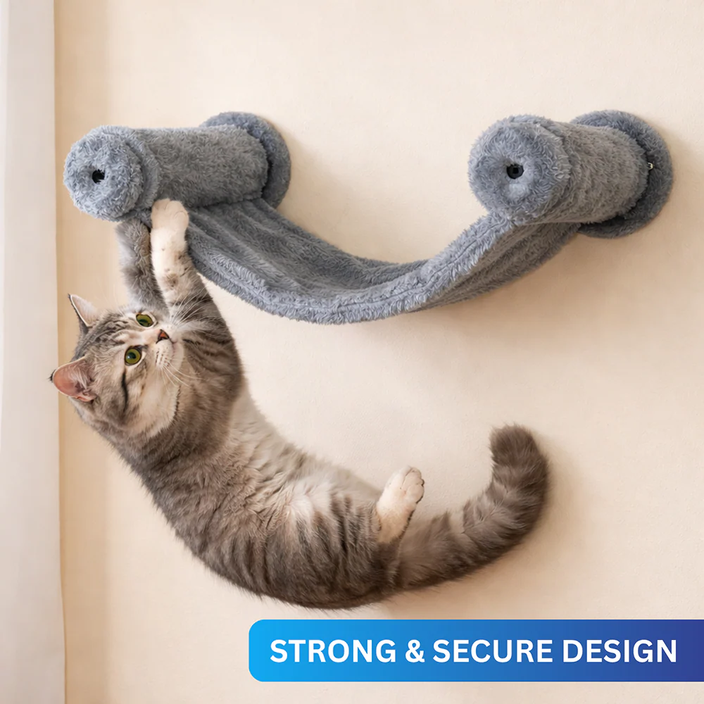 Furrlovers Wall Mounted Hammock with Plush Fabric for Cats (Grey) - Image 2