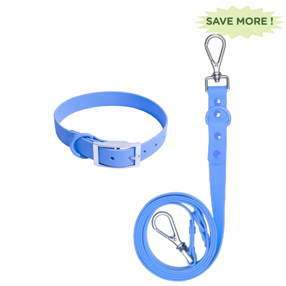 Furry & Co Weatherproof Collar and Leash for Dogs Combo (Everest Blue) - M - Image 19