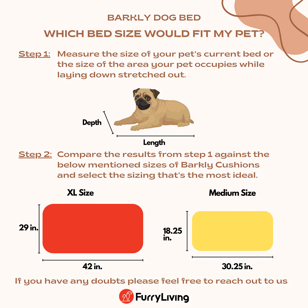 FurryLiving Barkly Bed with Cushion for Dogs (Dark Brown/Cream Cushion) - Image 5