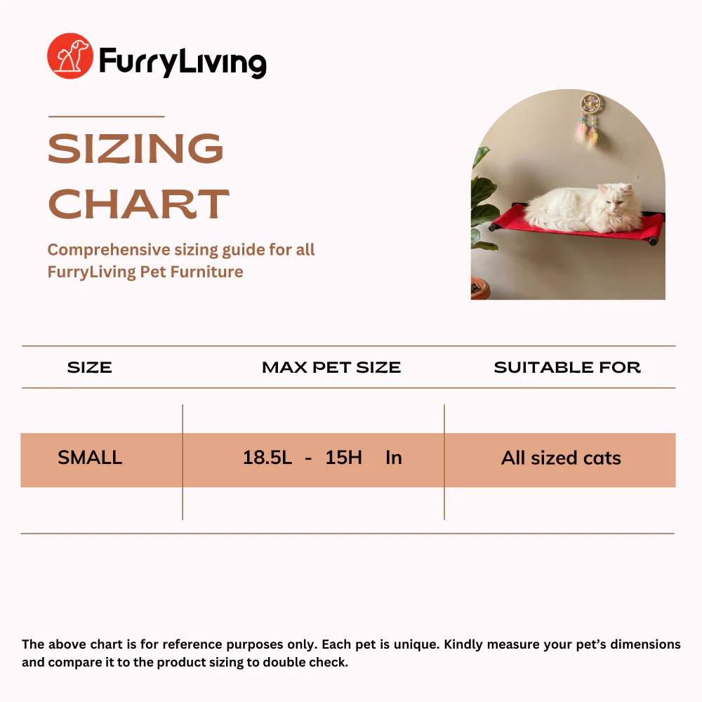 FurryLiving Kiki Wall Mounted Perch for Cats (Black/Red) - Image 6
