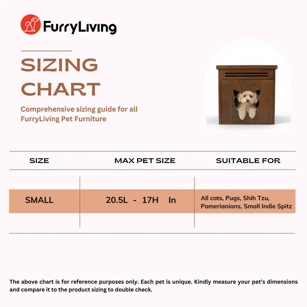 FurryLiving Meraki Cabinet with Cushion for Small Dogs and Cats (Honey/Red Cushion) - Image 5