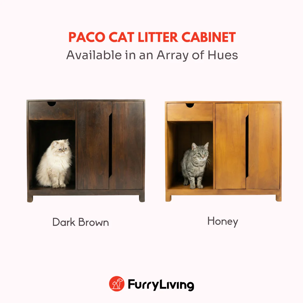 FurryLiving Paco Litter Cabinet for Cats (Dark Brown) - Image 7