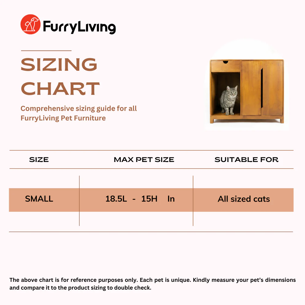 FurryLiving Paco Litter Cabinet for Cats (Dark Brown) - Image 8