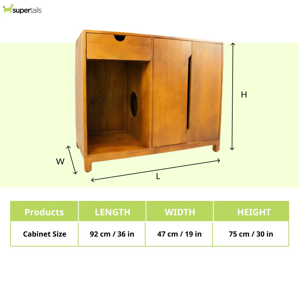 FurryLiving Paco Litter Cabinet for Cats (Honey) - Image 9