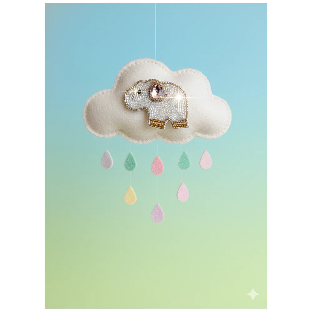 Furry Tales Artisan Handcrafted Appu Pet Theme Decorative Brooch (White and pink) - Image 2