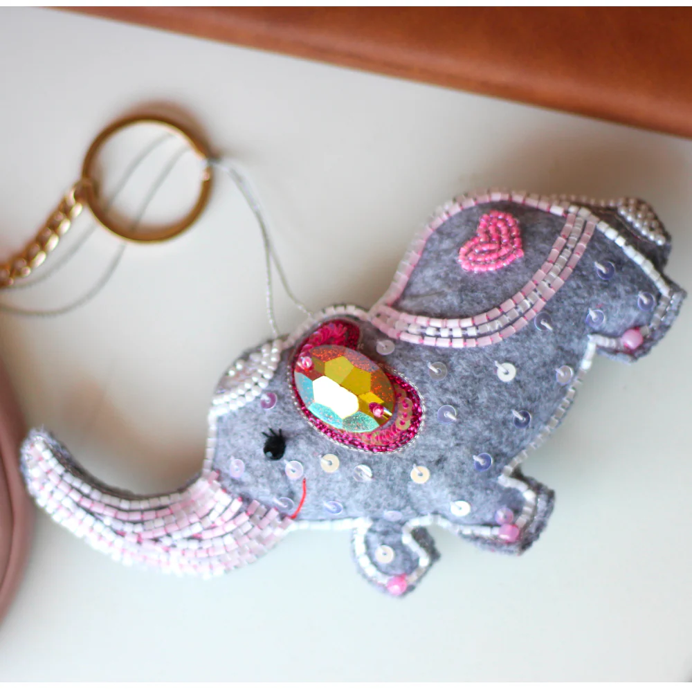 Furry Tales Baby Appu Elephant Handcrafted Charm (Grey) - Image 2