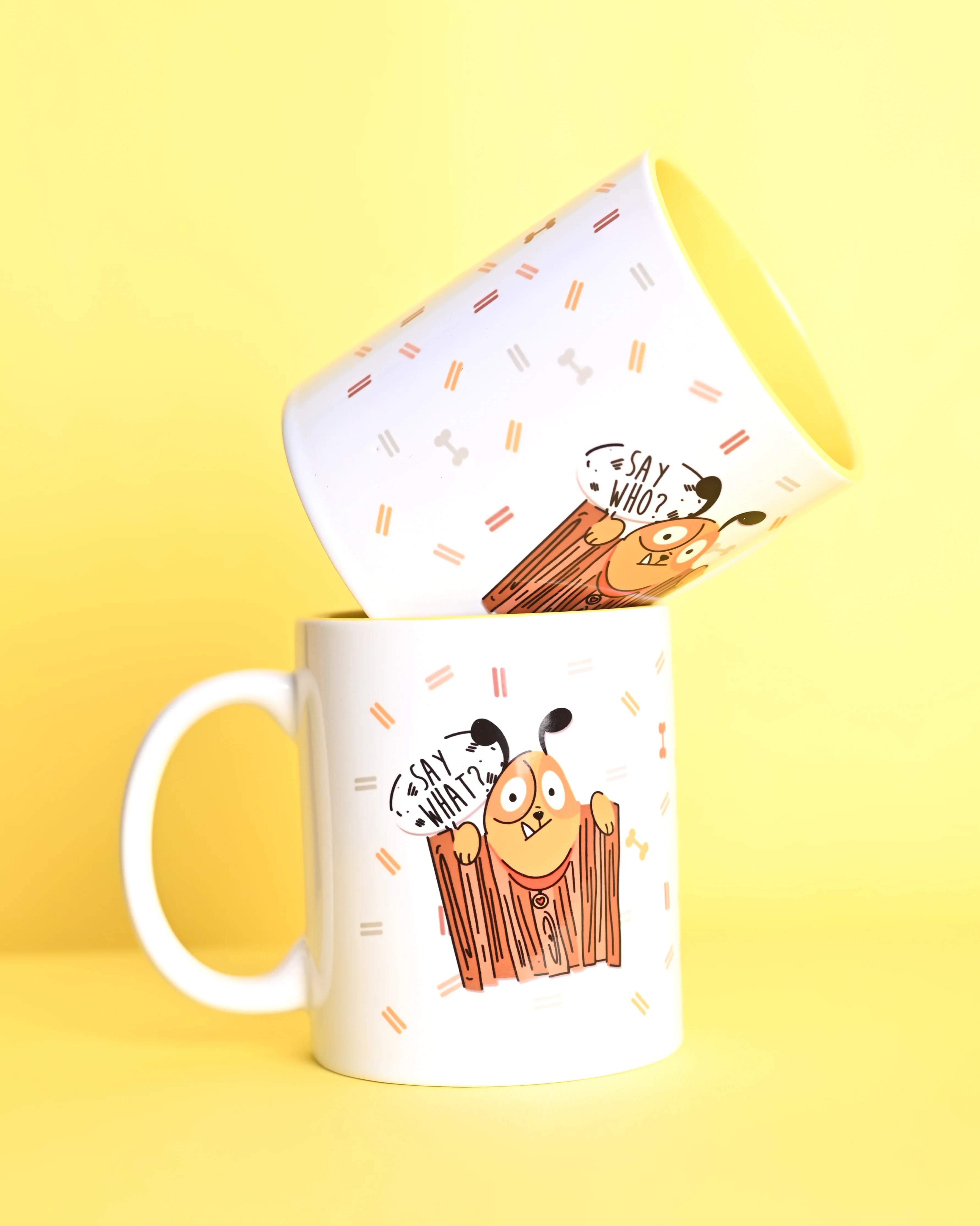 Furry Tales Buggy Say What Ceramic Coffee Mug (White) - Image 3