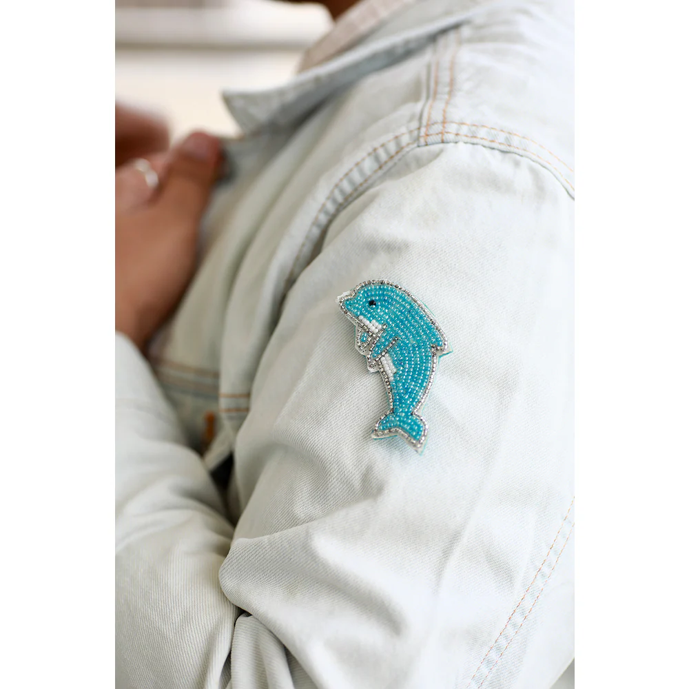 Furry Tales Dolly Dolphin Handcrafted Brooch - Image 2