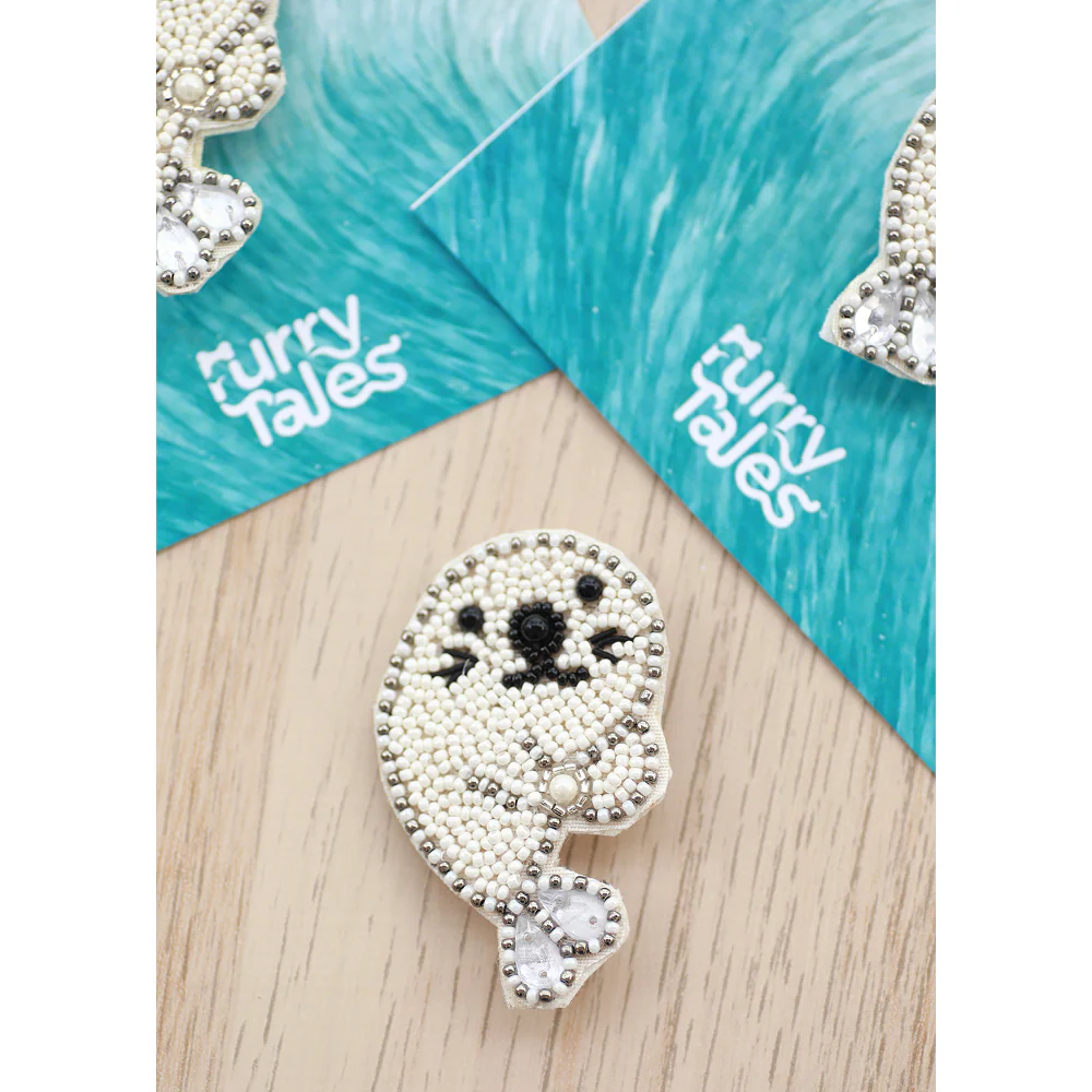 Furry Tales Flipper Seal Handcrafted Brooch - Image 2