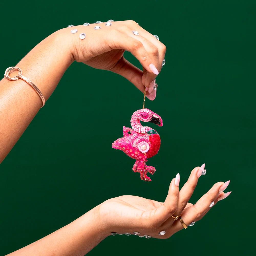 Furry Tales Holly Day Gulabo Flamingo Handcrafted Charm - Image 2