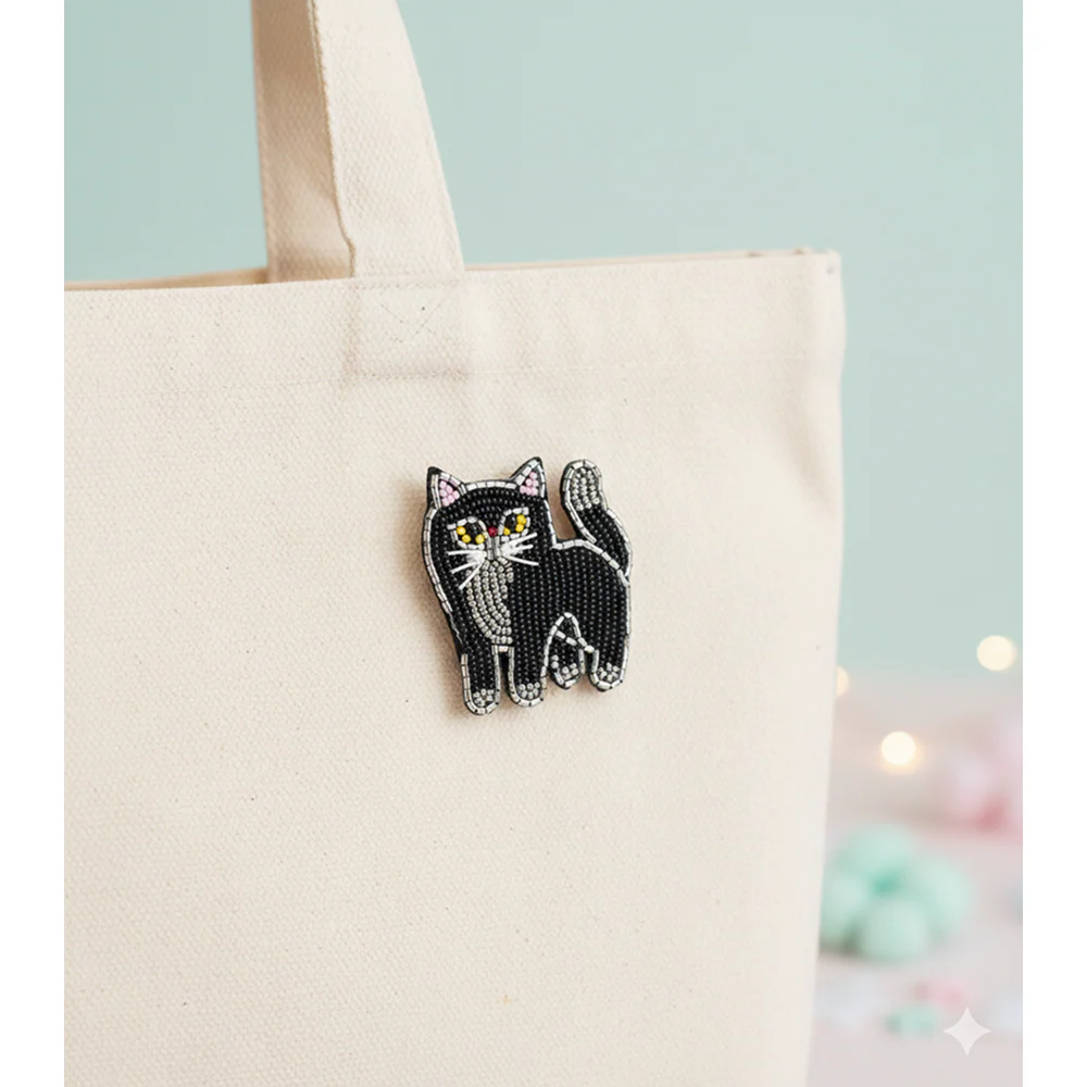 Furry Tales Magic Cat Handcrafted Brooch - Image 2