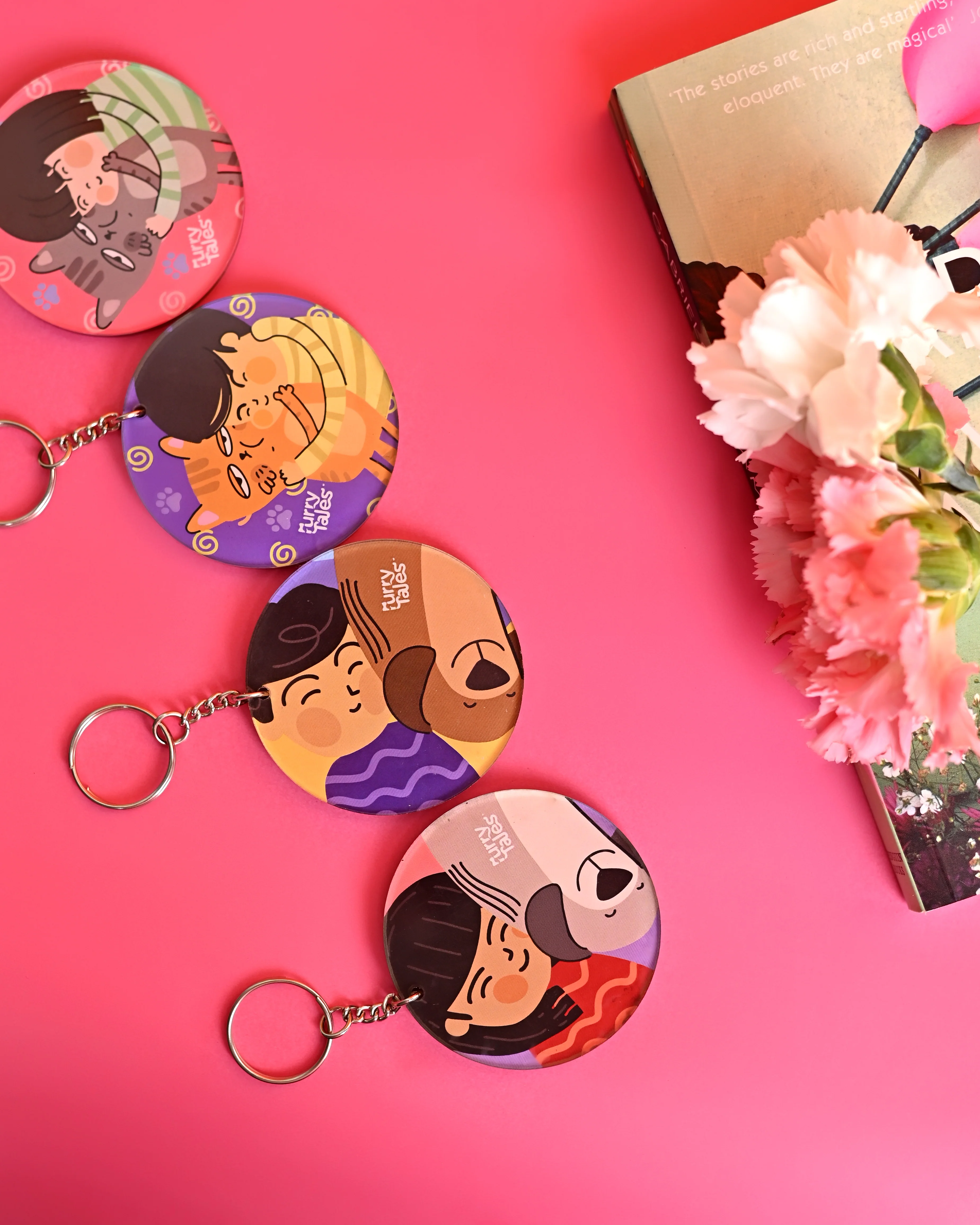Furry Tales Ollie Snuggles Dad Acrylic Key Chain - Image 2