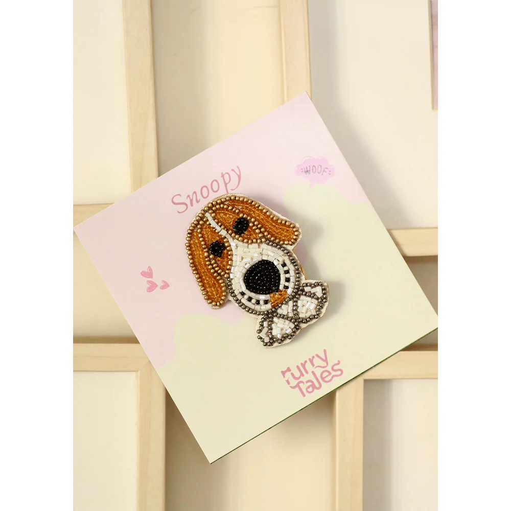 Furry Tales Snoopy Beagle Handcrafted Brooch - Image 2