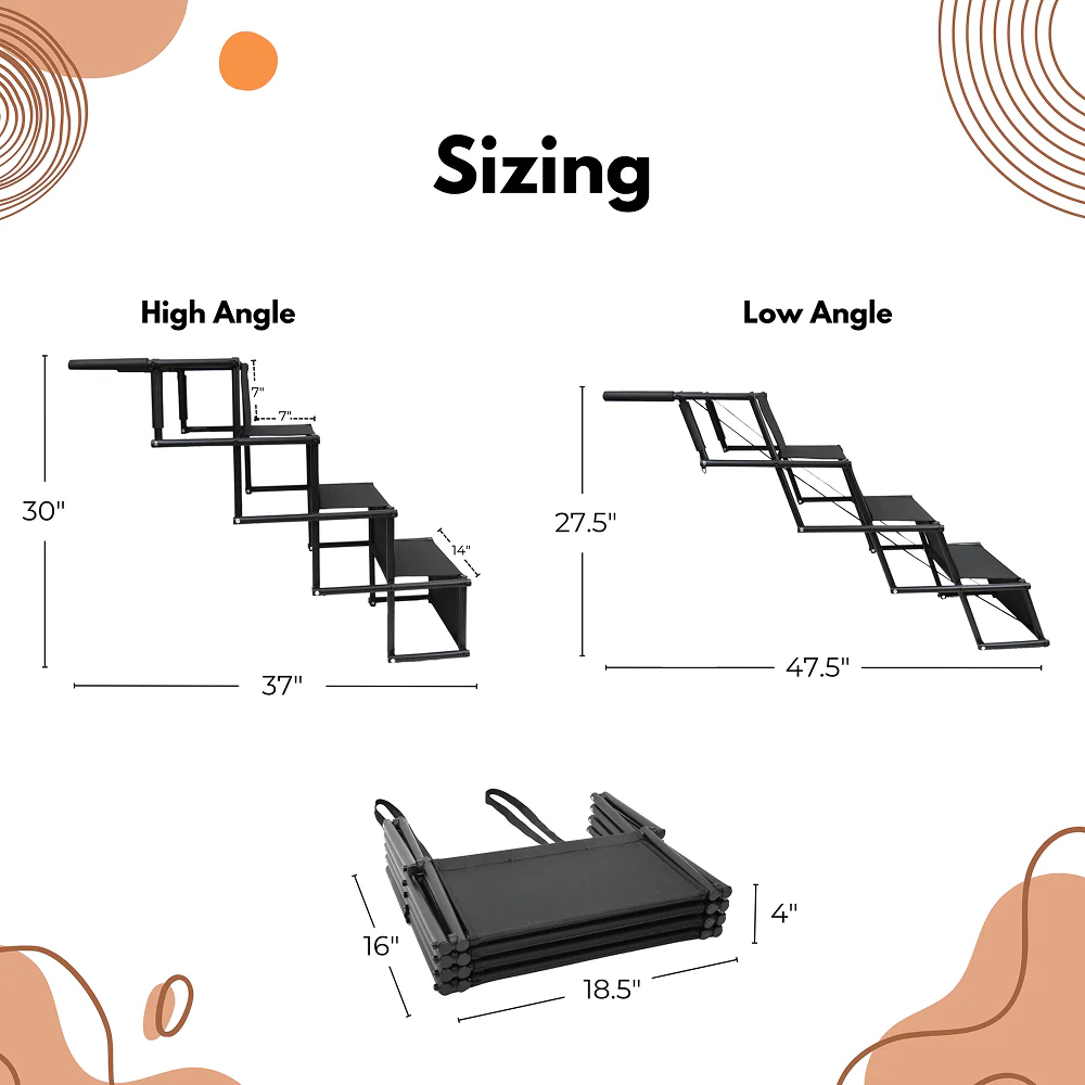 FurryLiving Foldable Pet Stair Ramp for Dogs and Cats (Black) - Image 4