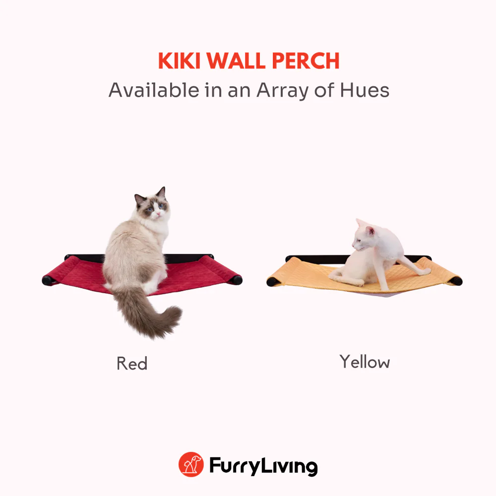 FurryLiving Kiki Wall Mounted Perch for Cats (Black/Yellow) - Image 7