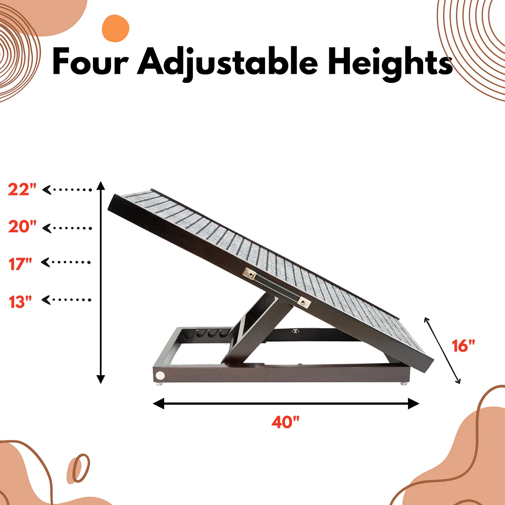 FurryLiving Wooden Ramp for Dogs and Cats (Dark Brown) - Image 4