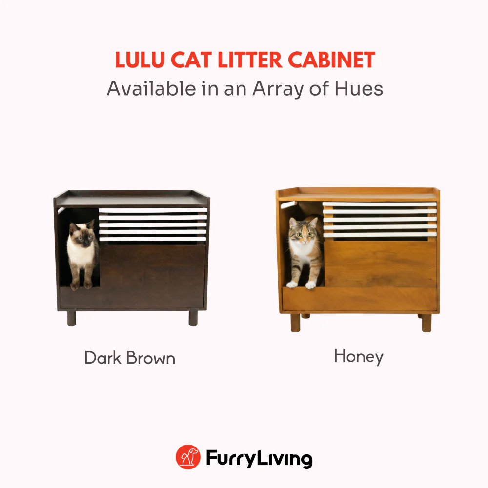 FurryLiving Lulu Litter Cabinet for Cats (Dark Brown) - Image 6