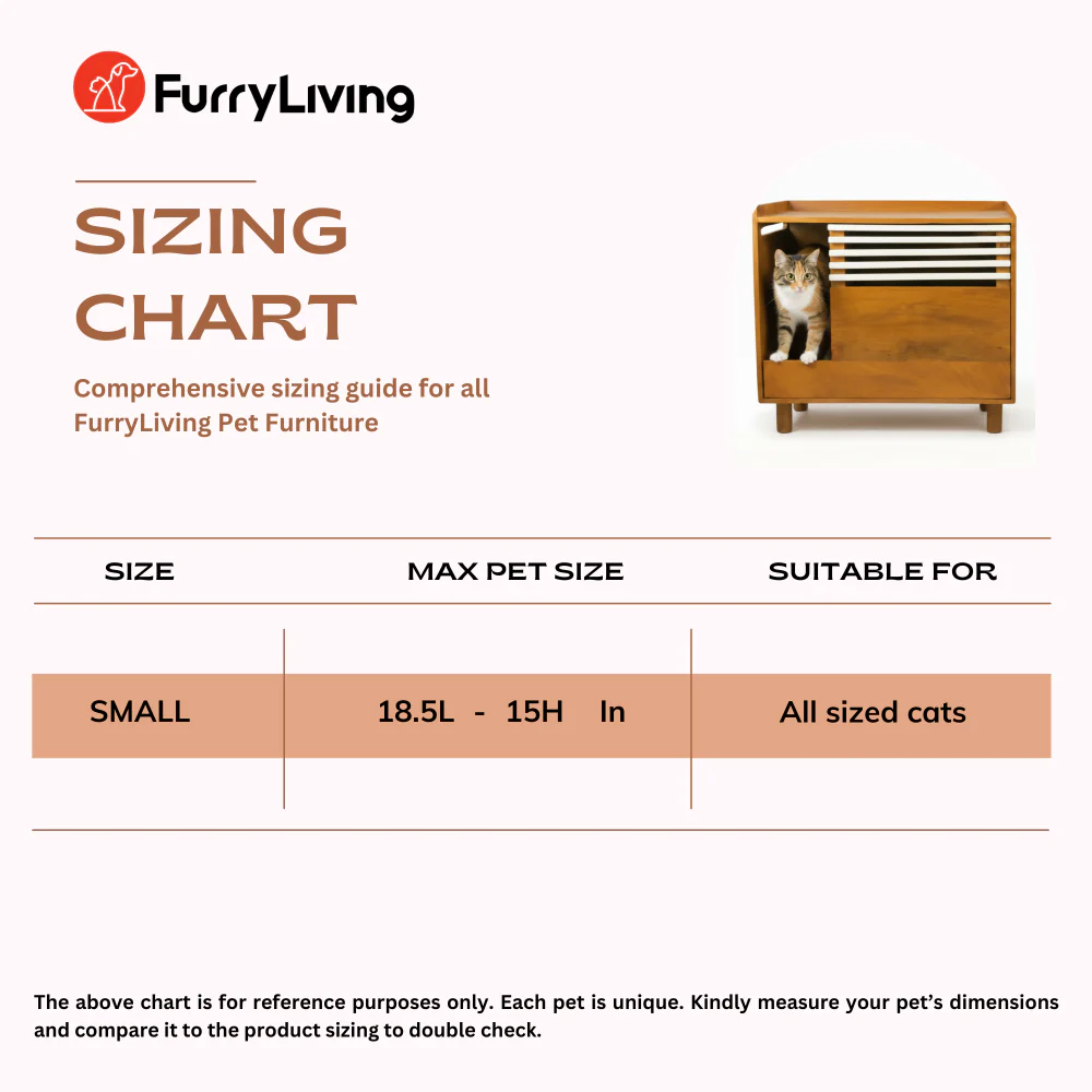 FurryLiving Lulu Litter Cabinet for Cats (Dark Brown) - Image 7