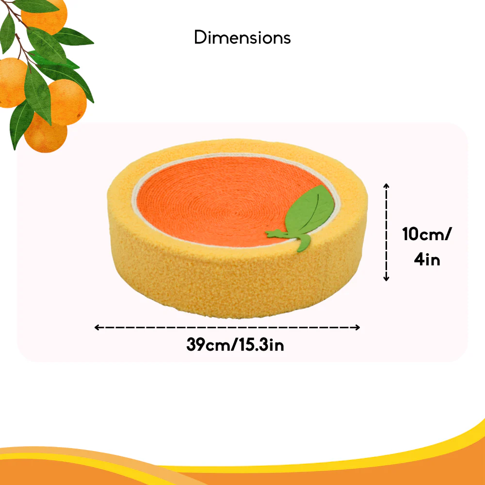 FurryLiving Orange Bed & Scratcher Mat for Cats (Orange) - Image 4