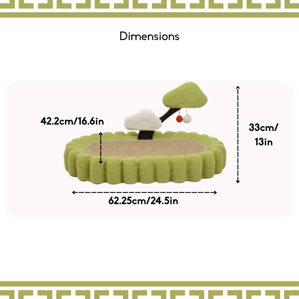 FurryLiving Zen Garden Bed and Scratcher Mat with Hanging Toy for Cats - Image 4