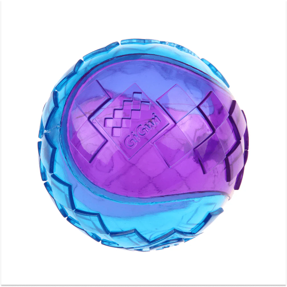 GiGwi Ball Squeaker Toy for Dogs (Blue/Purple) | For Medium Chewers - Image 3