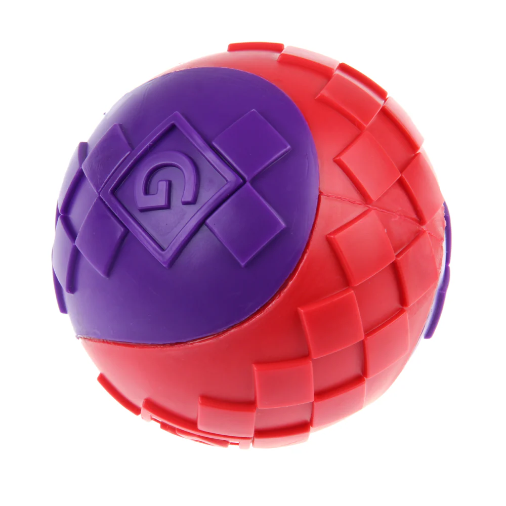 GiGwi Ball Squeaker Toy for Dogs (Red/Purple) - Image 3