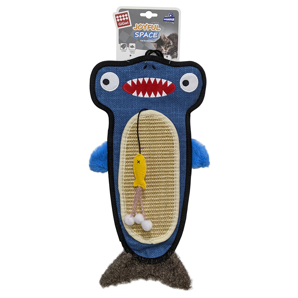 GiGwi Cat Scratcher with Catnip Alligator Toy for Cats (Blue) - Image 5