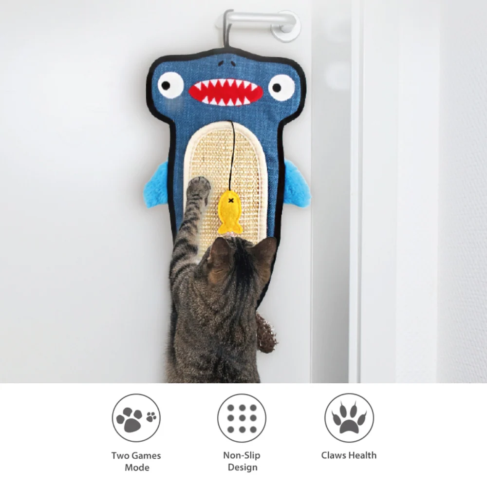 GiGwi Cat Scratcher with Catnip Alligator Toy for Cats (Blue) - Image 7